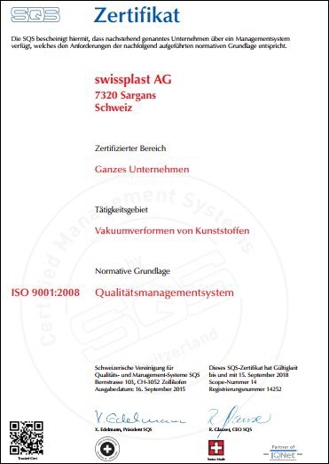swissplast - Zertifikat swissplast - Zertifikat