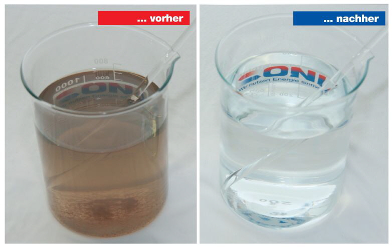 Oni Wasserproben_vor-und_nach_Einsatz_ONI-AquaClean